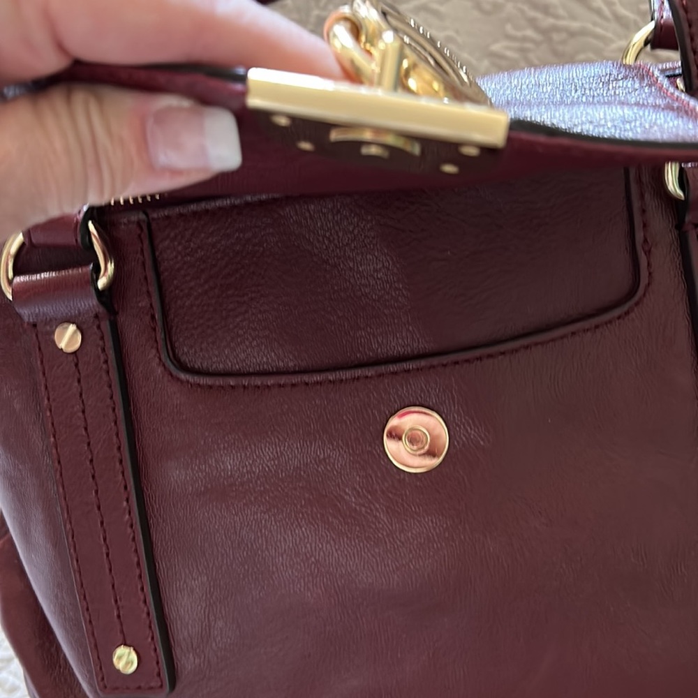 NWOT Michael Kors Burgundy Satchel - Picture 7 of 13